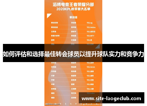如何评估和选择最佳转会球员以提升球队实力和竞争力
