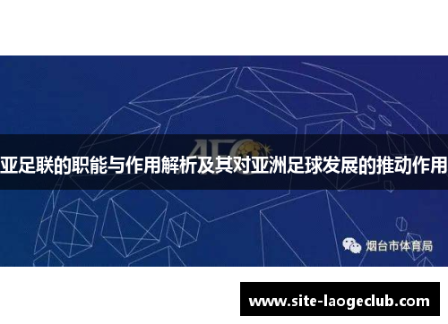 亚足联的职能与作用解析及其对亚洲足球发展的推动作用